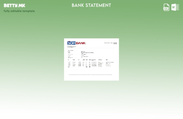 модерен стил Шаблон за збор за извод од банка Somalia Sombank